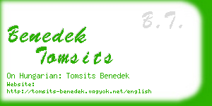 benedek tomsits business card